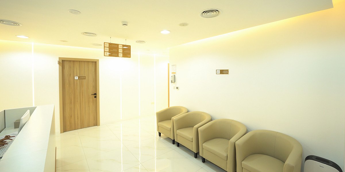 Waiting area and consultation corridor